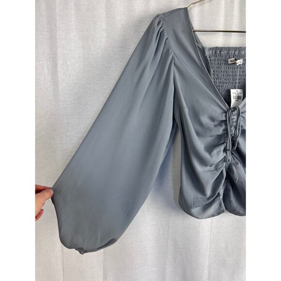 NWT Abercrombie & Fitch Top Cinched Ruched Blouse Regency Renaissance Romantic - Picture 3 of 6